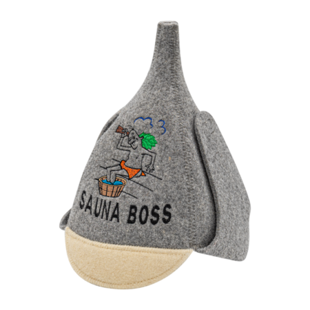 Grå hatt ''Sauna boss'' 2