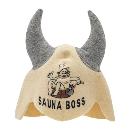 Valge sarvikumüts ''Sauna Boss'' 3