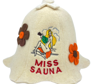 With flowers ''Miss Sauna''