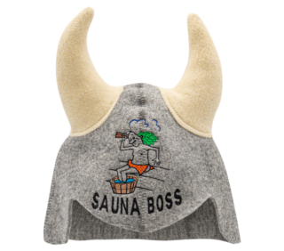 Серая рогатая шапка ''Sauna Boss'' 2