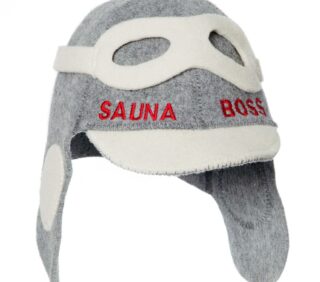 Grey aviator hat ''Sauna Boss''