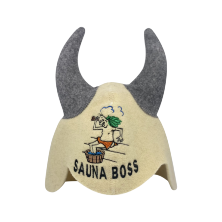 Valge sarvikumüts ''Sauna Boss'' 2