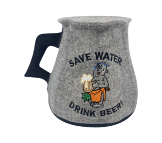 Серая пивная кружка ''Save water, drink beer!''