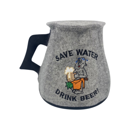 Grå ölkanna ''Save water, drink beer!''