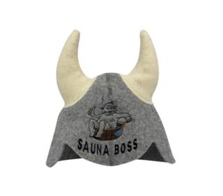 Серая рогатая шапочка ''Sauna Boss'' 3