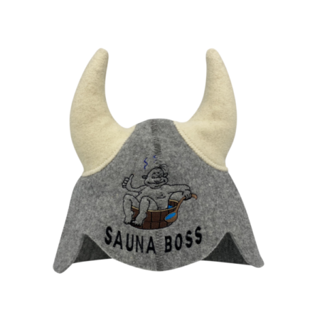 Grå hornhatt ''Sauna Boss'' 3