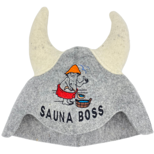 Серая роговая шапка "Sauna Boss" 1