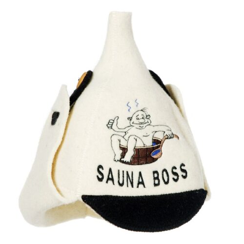 Valkoinen hattu "Sauna Boss" 3