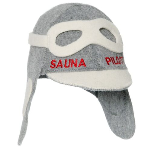 Grey aviator hat ''Sauna Pilot''