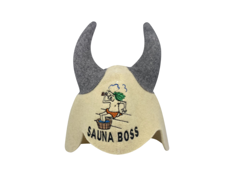 Valge sarvikumüts ''Sauna Boss'' 2